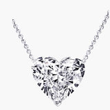 925 Silver Heart Necklace 4ct Sapphire Pendant for Women
