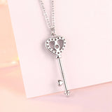 925 Silver Multicolor Key Pendant Necklace for Women