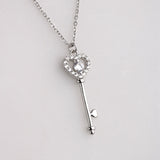 925 Silver Multicolor Key Pendant Necklace for Women