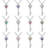 925 Silver Multicolor Key Pendant Necklace for Women