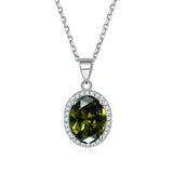 925 Silver Multicolor Zircon Pendant Necklace for Women