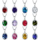 925 Silver Multicolor Zircon Pendant Necklace for Women