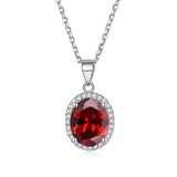 925 Silver Multicolor Zircon Pendant Necklace for Women