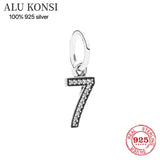 925 Sterling Silver Pan Beads 1-9 for Women Charms Bracelet DIY Jewelry