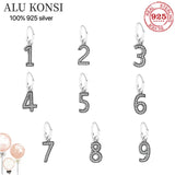 925 Sterling Silver Pan Beads 1-9 for Women Charms Bracelet DIY Jewelry