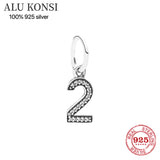 925 Sterling Silver Pan Beads 1-9 for Women Charms Bracelet DIY Jewelry
