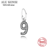 925 Sterling Silver Pan Beads 1-9 for Women Charms Bracelet DIY Jewelry