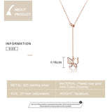 925 Sterling Silver Butterfly Short Necklace for Women