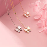 925 Sterling Silver Butterfly Short Necklace for Women