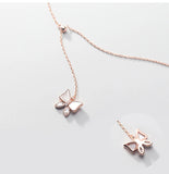 925 Sterling Silver Butterfly Short Necklace for Women