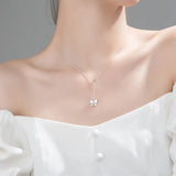 925 Sterling Silver Butterfly Short Necklace for Women