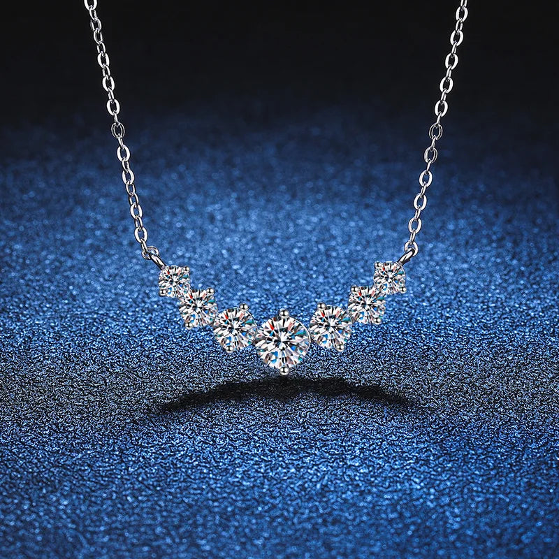 1.7Ct Moissanite Diamond Sterling Silver Necklace Non Tarnish Rhodium Plated