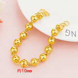 10mm Solid Beads Chain Bracelet Women's Wedding Jewelry