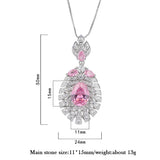 Green Tourmaline Pink Quartz Pendant Necklace for Women