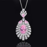 Green Tourmaline Pink Quartz Pendant Necklace for Women