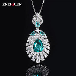 Green Tourmaline Pink Quartz Pendant Necklace for Women