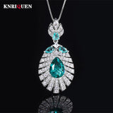 Green Tourmaline Pink Quartz Pendant Necklace for Women