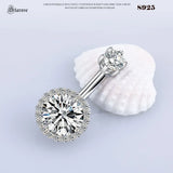 925 Silver Zircon Belly Button Ring Sexy Navel Jewelry