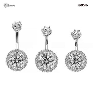925 Silver Zircon Belly Button Ring Sexy Navel Jewelry