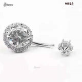 925 Silver Zircon Belly Button Ring Sexy Navel Jewelry