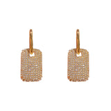Geometric Hoop Earrings 14K Plating Full Zircon Shining Eardrop Wedding Jewelry