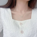 14k Real Diamond Wing Shape Ladies Necklace Bridal Jewelry Gift for Girlfriend