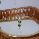 14k Square Necklace Emerald Zircon High End Banquet Party Jewelry Pendant