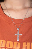 14k Jesus Cross Pendant Necklace with Diamond Charm