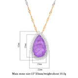 Pink Quartz Amethyst Pendant Necklace with Diamond Gemstone