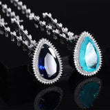 Sapphire Paraiba Tourmaline Pendant Necklace Lab Diamond Gemstone