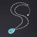 Sapphire Paraiba Tourmaline Pendant Necklace Lab Diamond Gemstone
