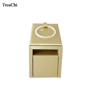 15.5cm PU Bracelet Jewelry Organizer Tower Wooden Bangle Jade Display Stand