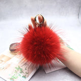 15cm Fluffy Real Fox Fur Ball Pom Poms Fur Pompom Ball High Keychain