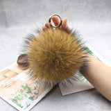 15cm Fluffy Real Fox Fur Ball Pom Poms Fur Pompom Ball High Keychain