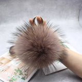 15cm Fluffy Real Fox Fur Ball Pom Poms Fur Pompom Ball High Keychain