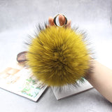 15cm Fluffy Real Fox Fur Ball Pom Poms Fur Pompom Ball High Keychain