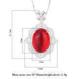 Ruby Paraiba Tourmaline Pendant Necklace for Women Gemstone Party Fine Jewelry