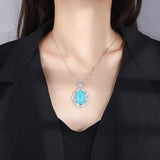 Ruby Paraiba Tourmaline Pendant Necklace for Women Gemstone Party Fine Jewelry