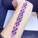 Olivine Amethyst Bracelet Silver Crystal Bangle Bridal Jewelry