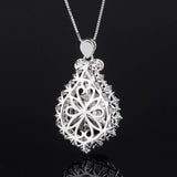 16mm Big Pearl Gemstone Pendant Necklace with High Carbon Diamonds