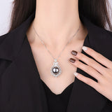 16mm Big Pearl Gemstone Pendant Necklace with High Carbon Diamonds