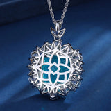 18mm Paraiba Tourmaline Pendant Necklace Lab Diamond Cocktail Party Jewelry
