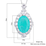 Emerald Paraiba Tourmaline Pendant Necklace for Women