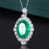 Emerald Paraiba Tourmaline Pendant Necklace for Women