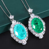Emerald Paraiba Tourmaline Pendant Necklace for Women