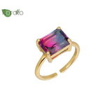 18K Adjustable Colored Moissanite Engagement Ring for Women
