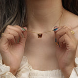 18K Plated Butterfly Pendant Choker Necklace for Women