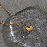 18K Plated Butterfly Pendant Choker Necklace for Women