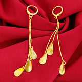 18K Yellow Stud Earrings Vietnam Sand Tassel Stud Earring
