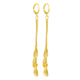 18K Yellow Stud Earrings Vietnam Sand Tassel Stud Earring